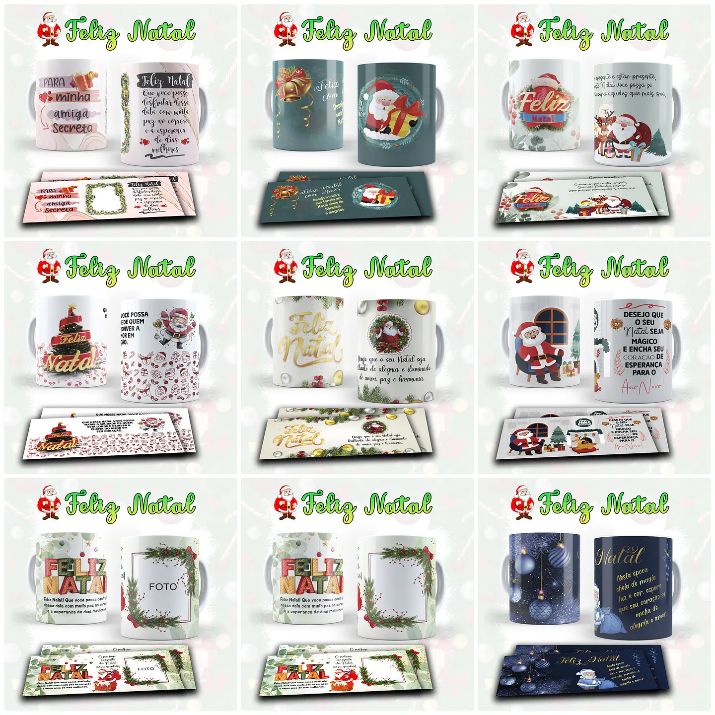 22 Artes para Caneca Natal em Corel Draw 2