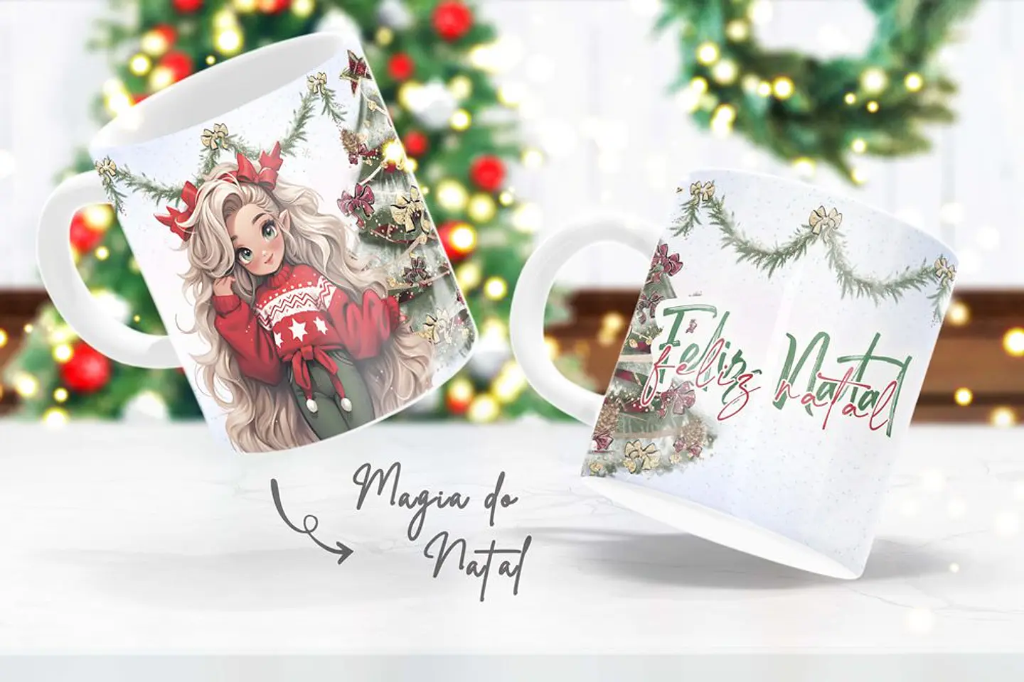 17 Artes para Caneca e Camisa Magia do Natal em Corel Draw 6