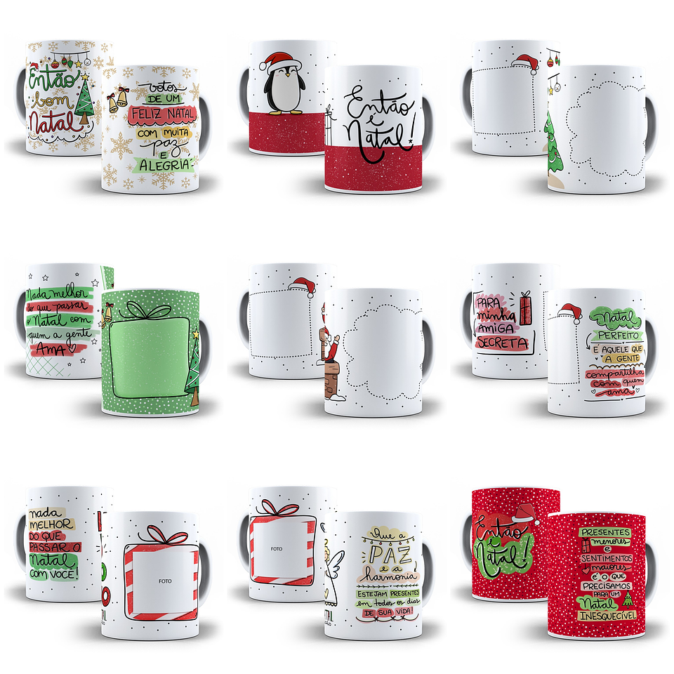 140 Artes para Caneca Natal Papai Noel Frases Arquivo em Jpg 1