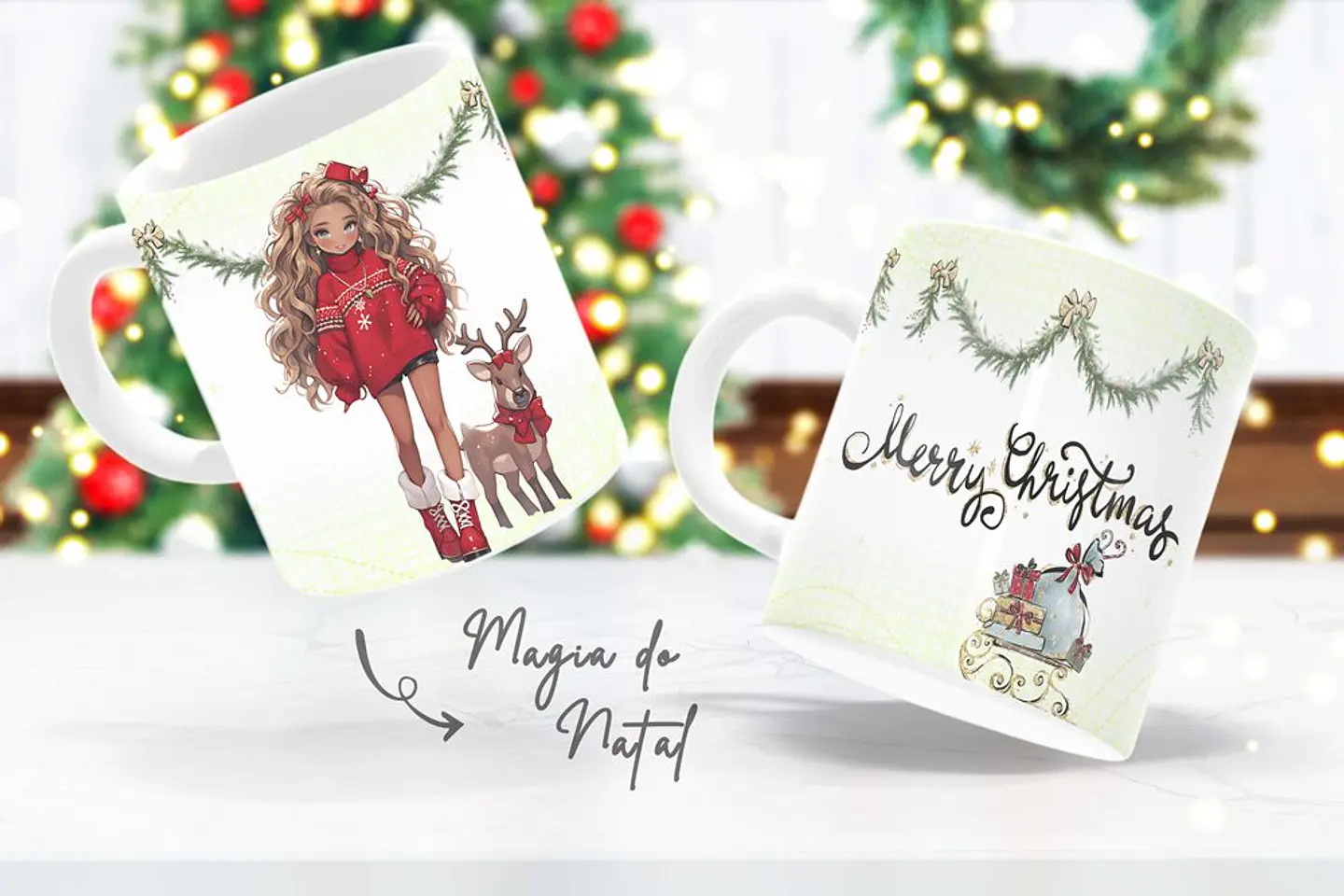 17 Artes para Caneca e Camisa Magia do Natal em Corel Draw 7