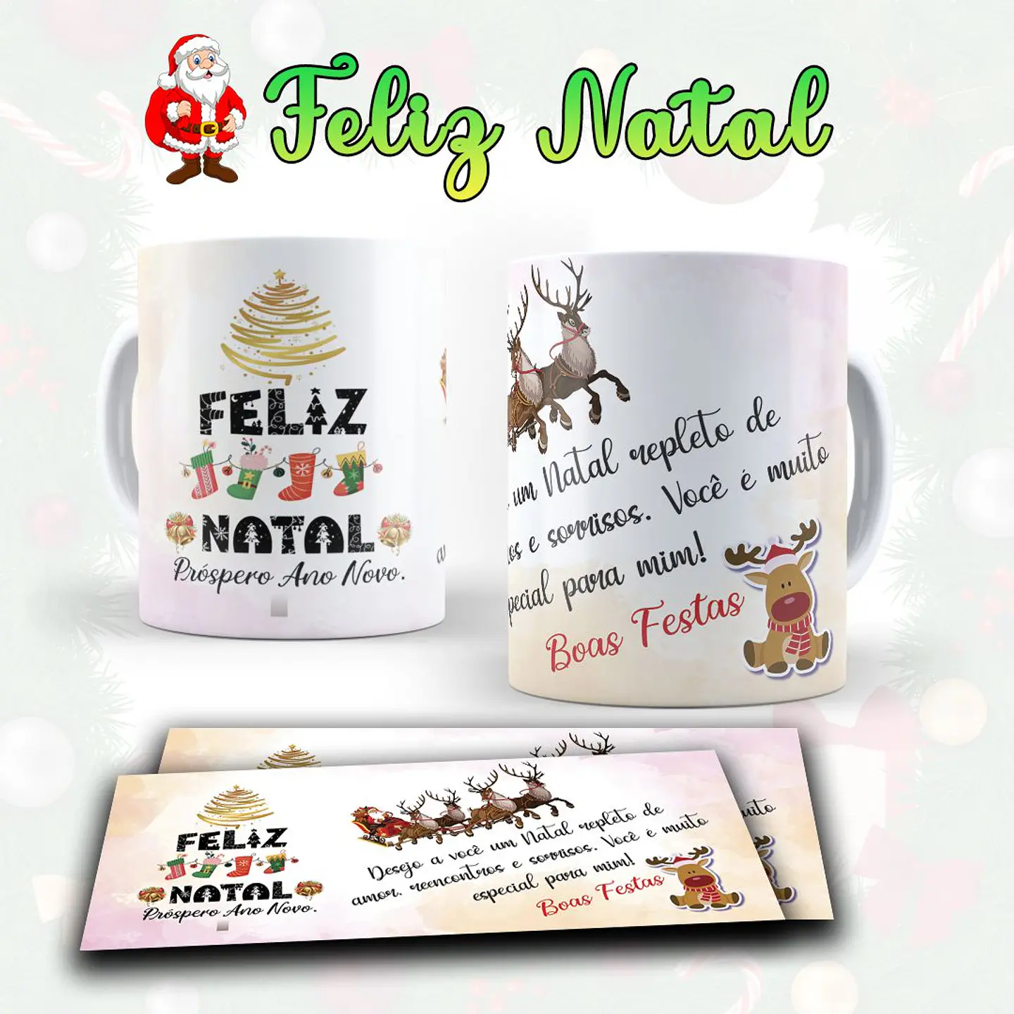 22 Artes para Caneca Natal em Corel Draw 5