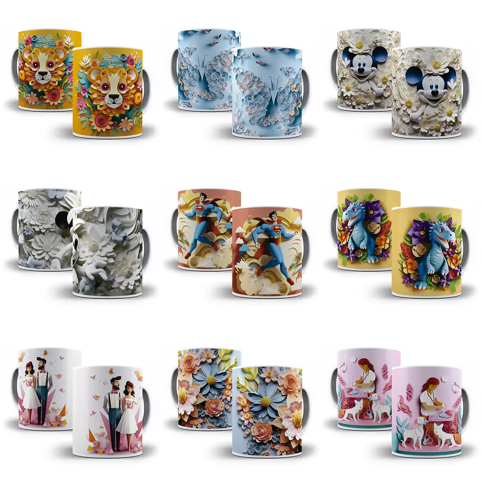 73 Artes para Caneca Diversas 3D Arquivo em Jpg 2
