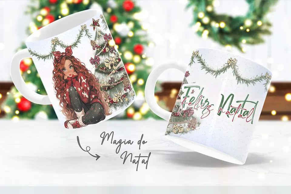 17 Artes para Caneca e Camisa Magia do Natal em Corel Draw 8