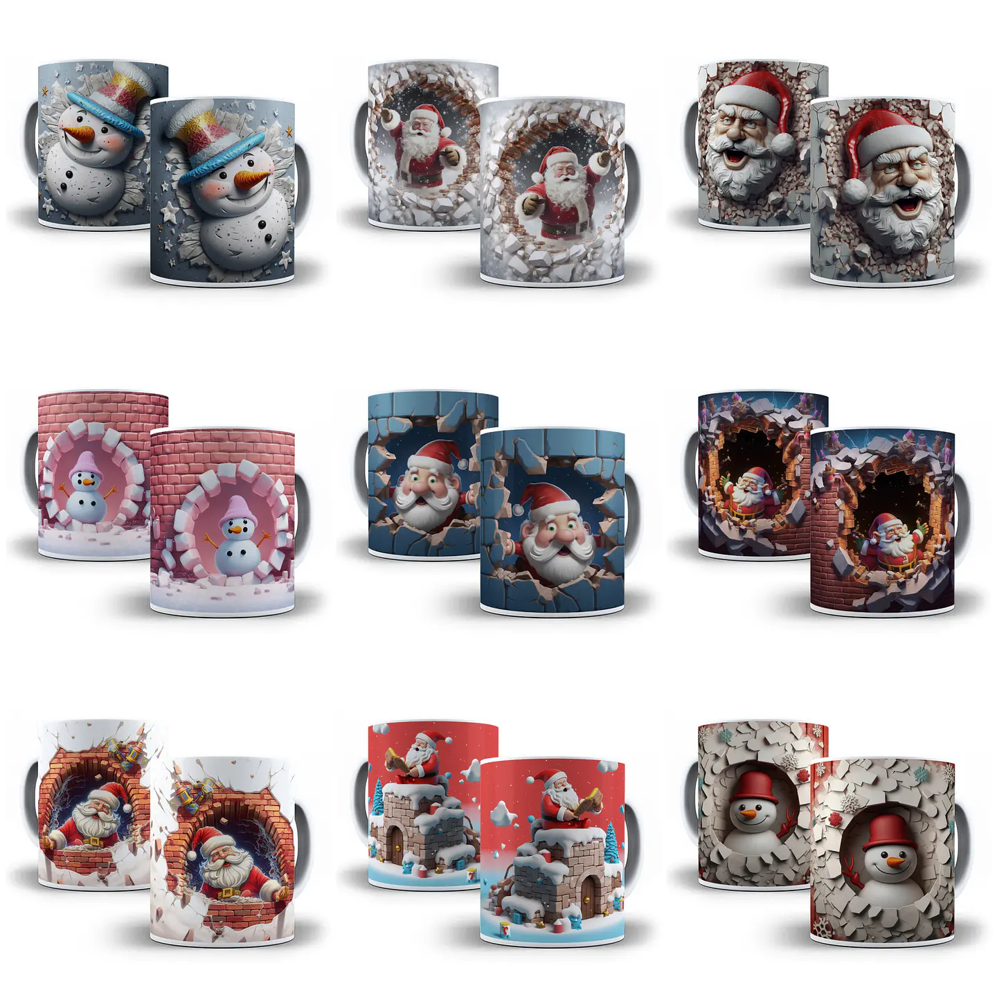 140 Artes para Caneca Natal 3d Arquivo em Jpg  2