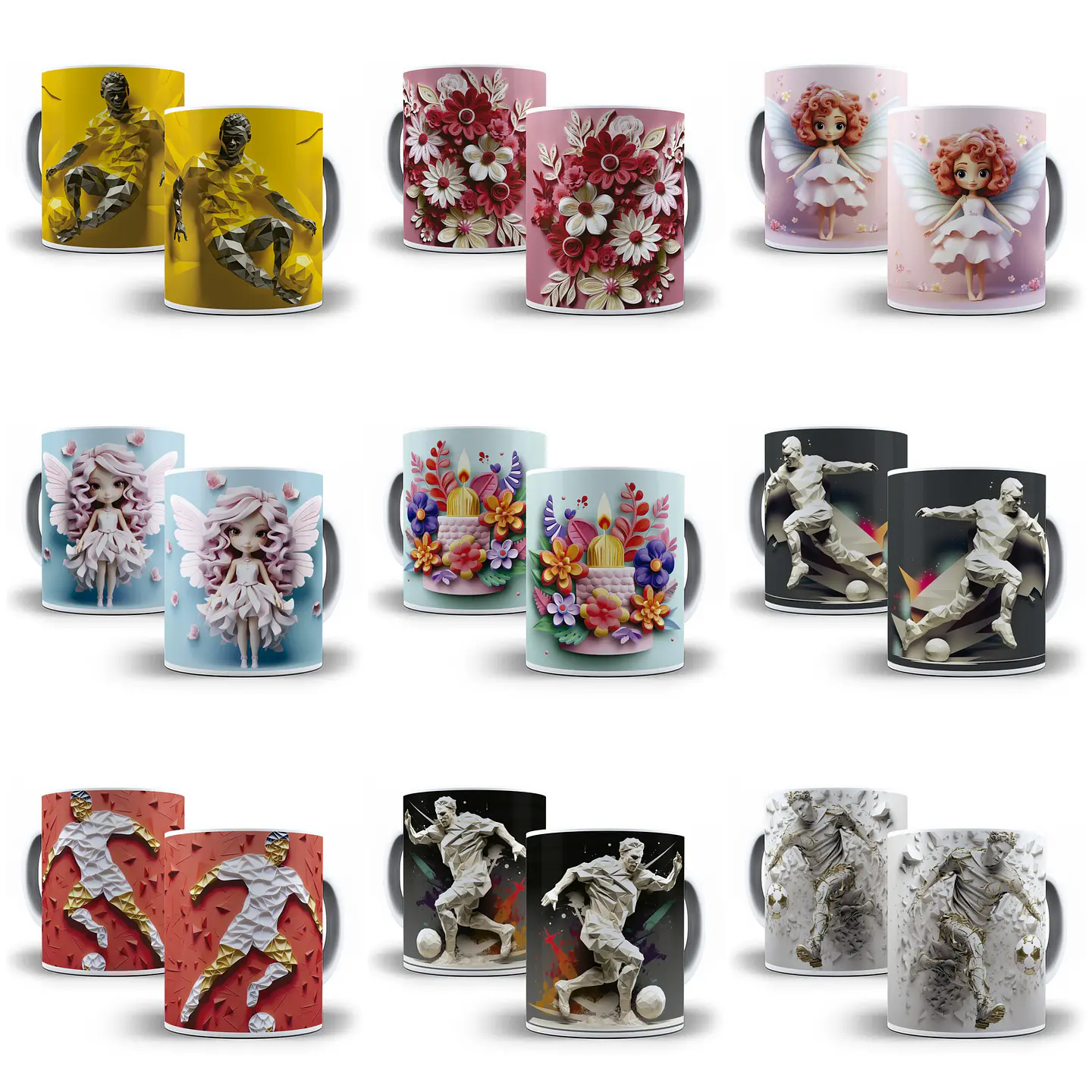 73 Artes para Caneca Diversas 3D Arquivo em Jpg 3