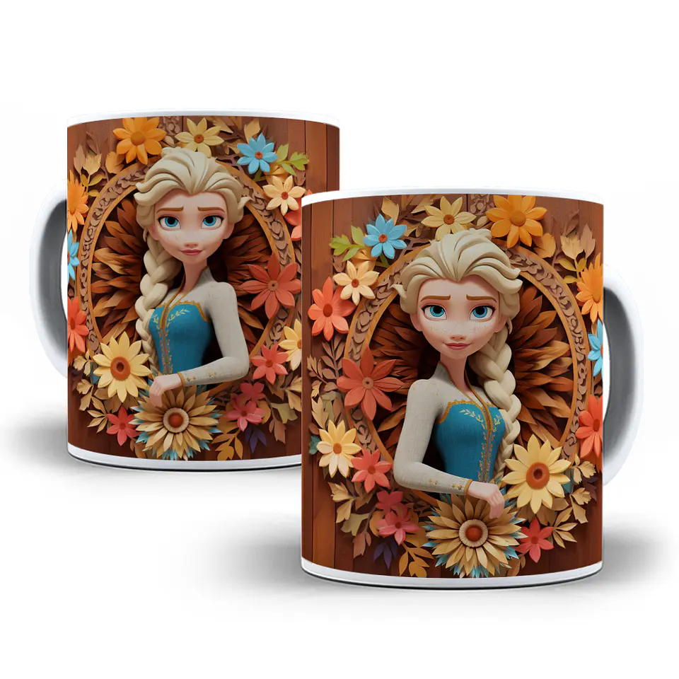 30 Artes para Caneca Princesas da Disney 3d em Jpg 5
