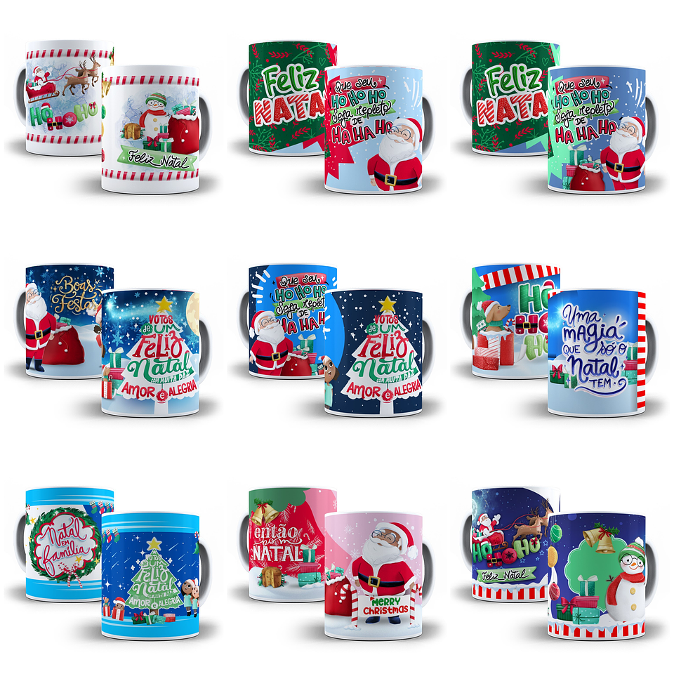 140 Artes para Caneca Natal Papai Noel Frases Arquivo em Jpg 5