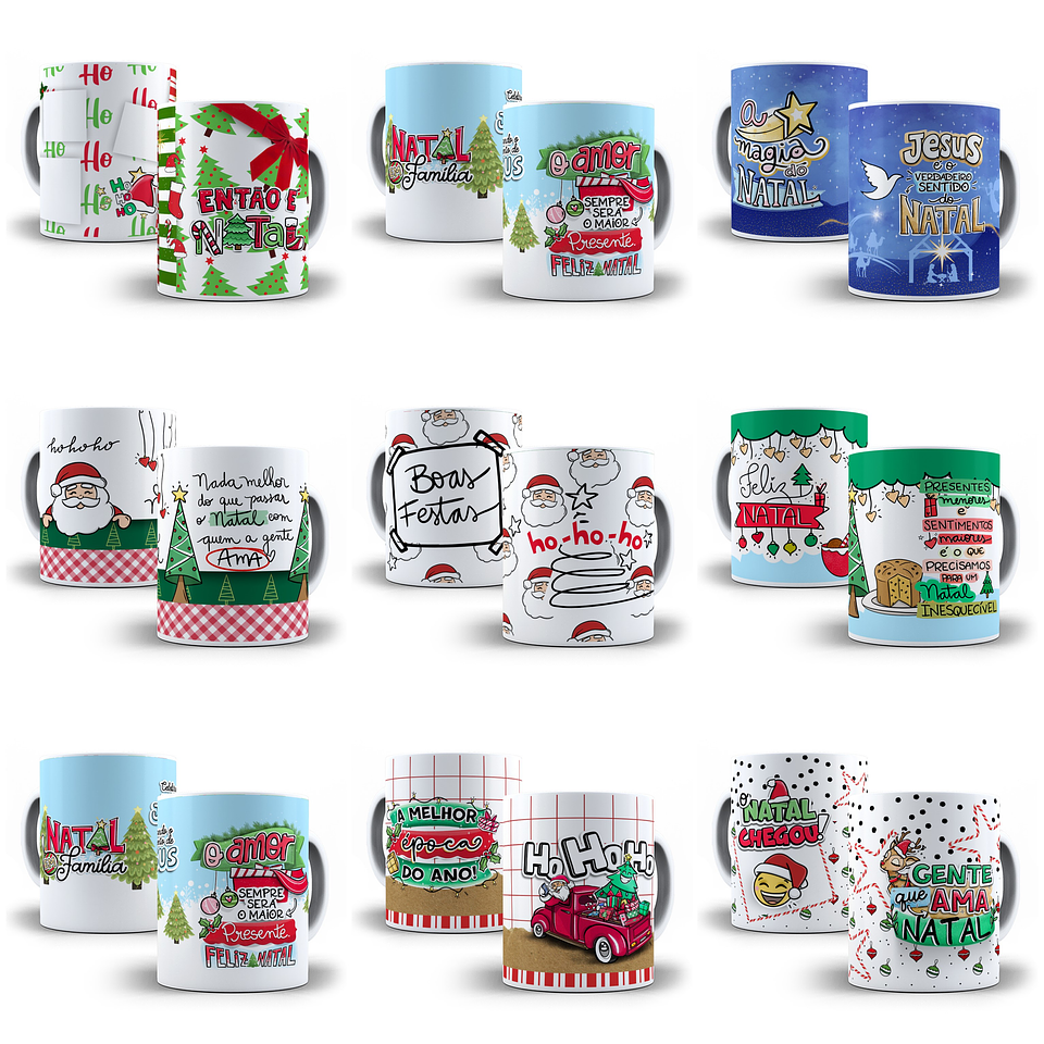 140 Artes para Caneca Natal Papai Noel Frases Arquivo em Jpg 7