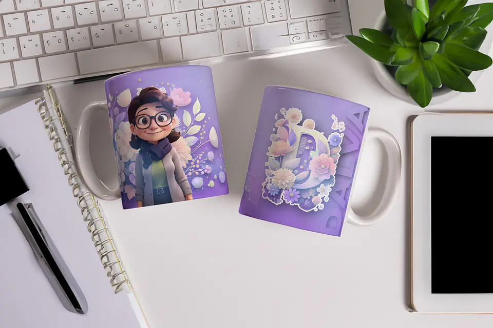 Artes para Caneca Alfabeto com Avatares em CorelDraw 7