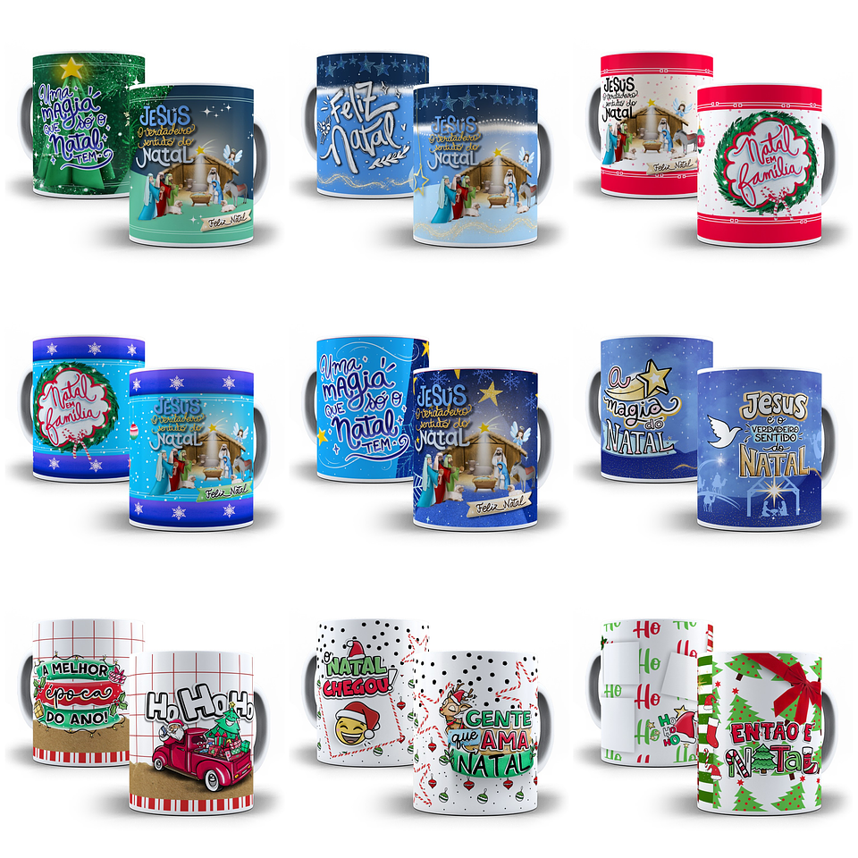 140 Artes para Caneca Natal Papai Noel Frases Arquivo em Jpg 11