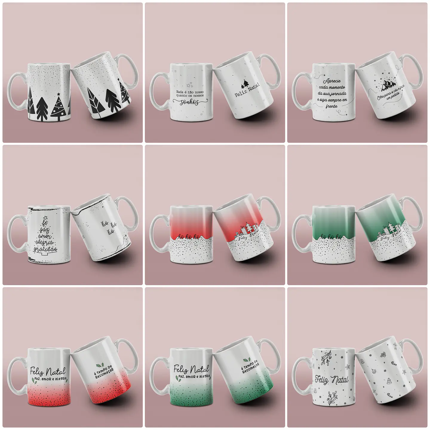 20 Artes para Caneca Natal em Corel Draw 14