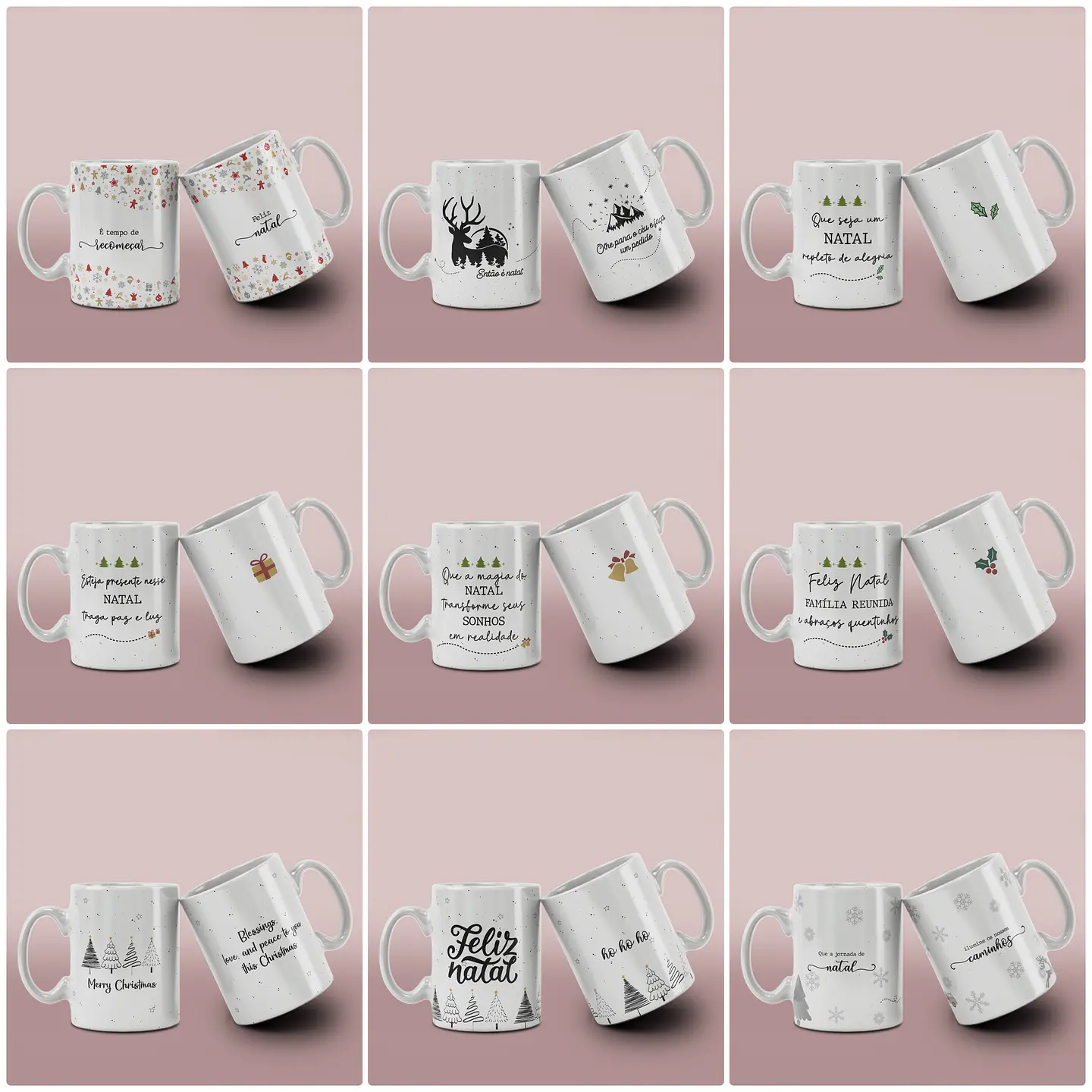 20 Artes para Caneca Natal em Corel Draw 15