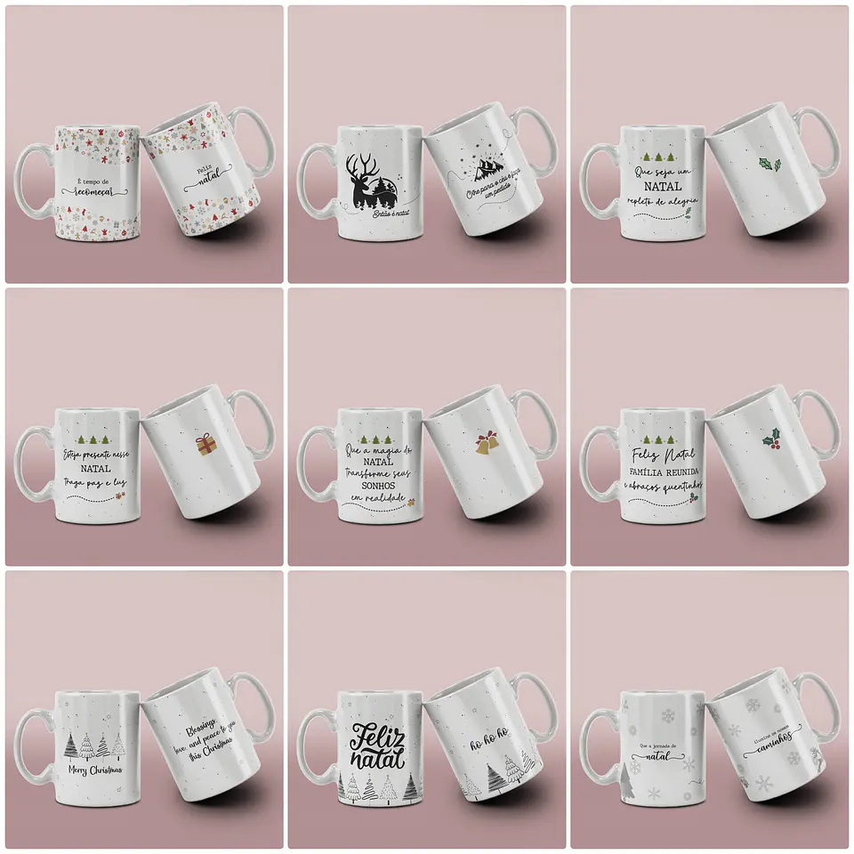 20 Artes para Caneca Natal em Corel Draw 15
