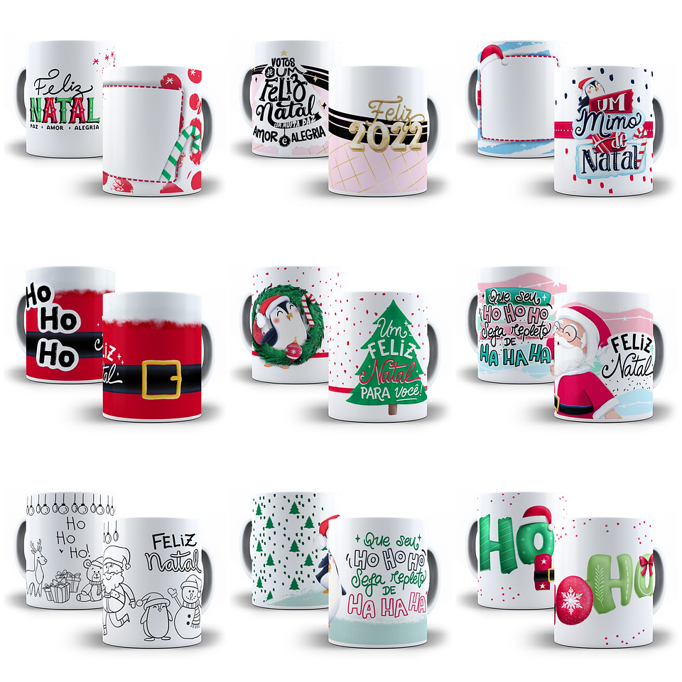140 Artes para Caneca Natal Papai Noel Frases Arquivo em Jpg 15