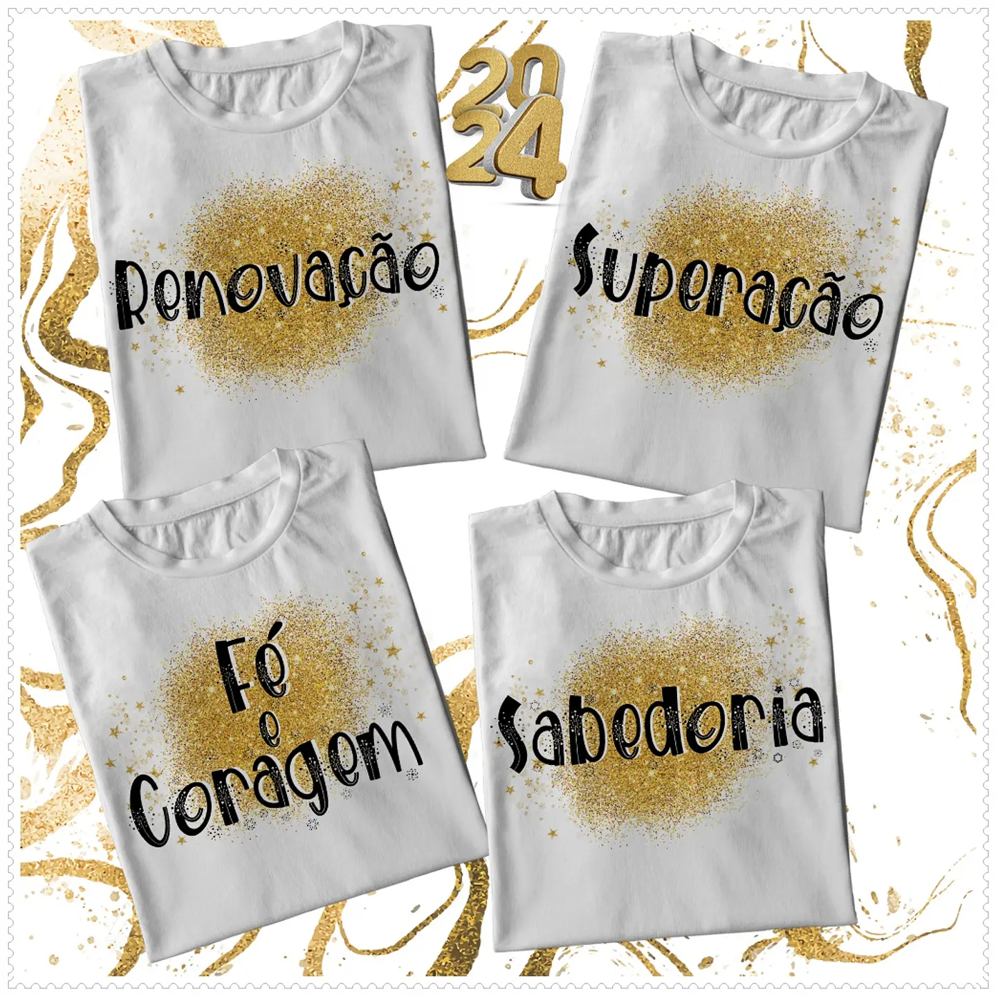 12 Artes para Camisa Ano Novo Arquivos em Corel Draw 2