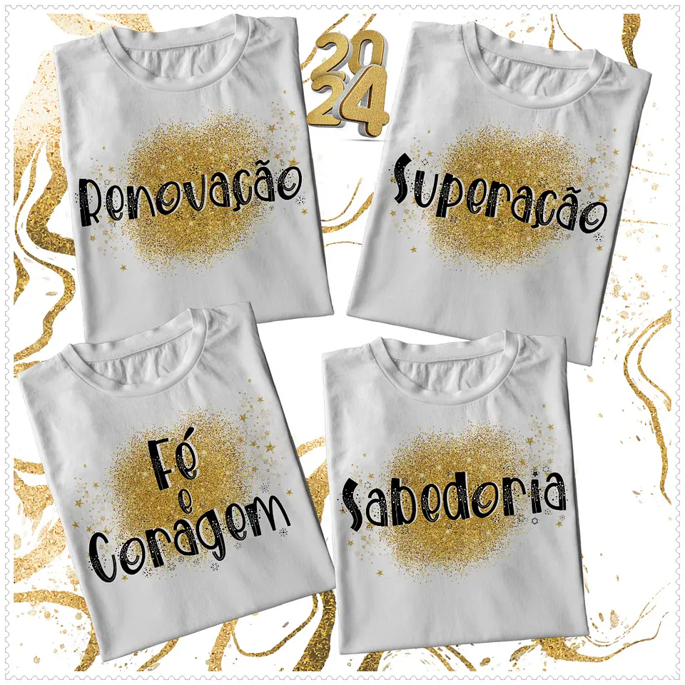 12 Artes para Camisa Ano Novo Arquivos em Corel Draw 2