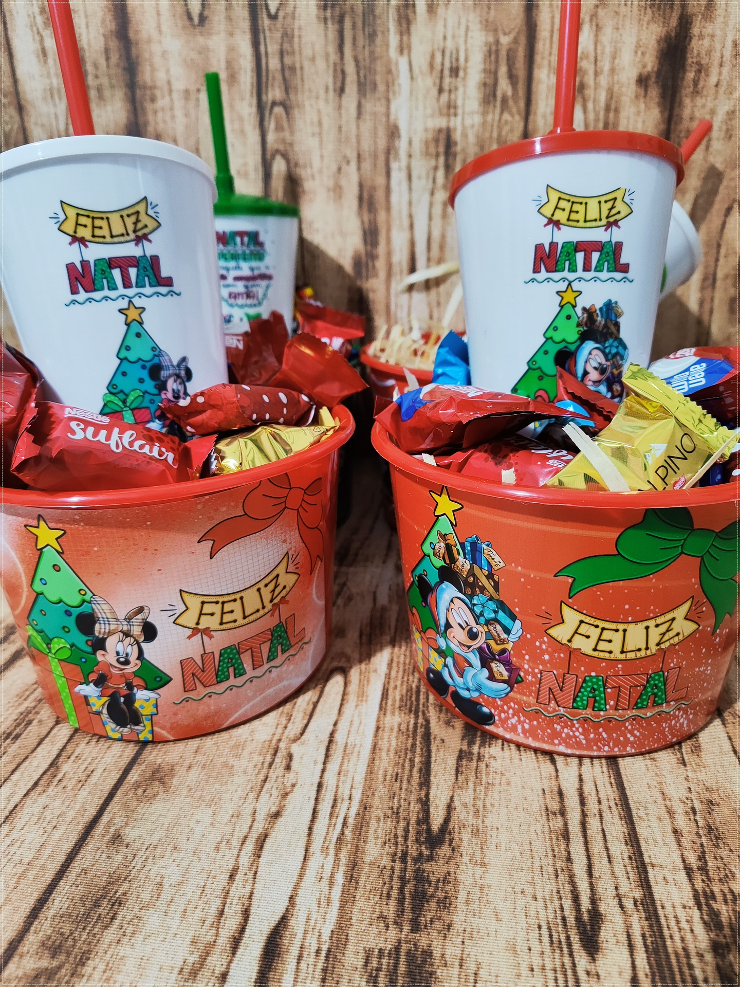 20 Artes para Baldinho e copo Natal Turma do Mickey em Photoshop 2