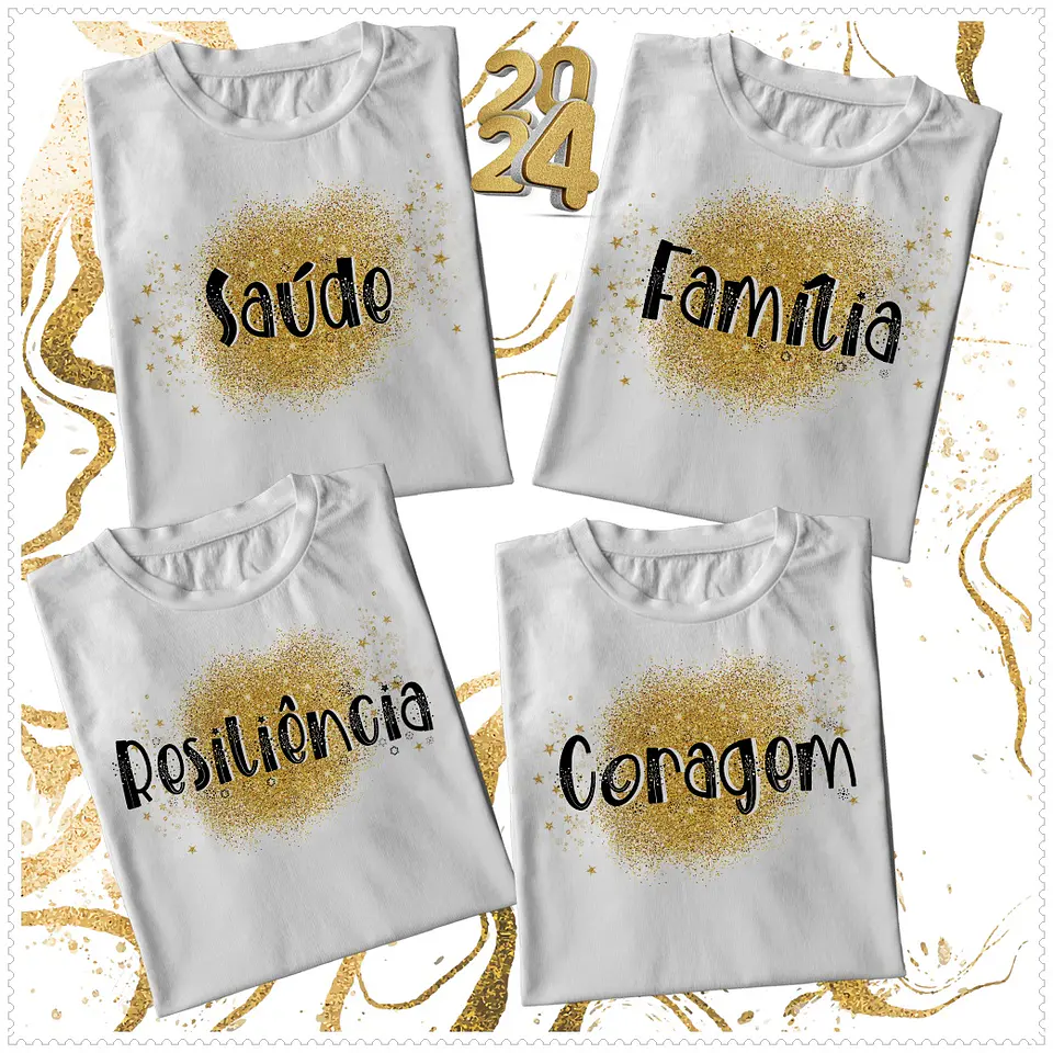 12 Artes para Camisa Ano Novo Arquivos em Corel Draw 3