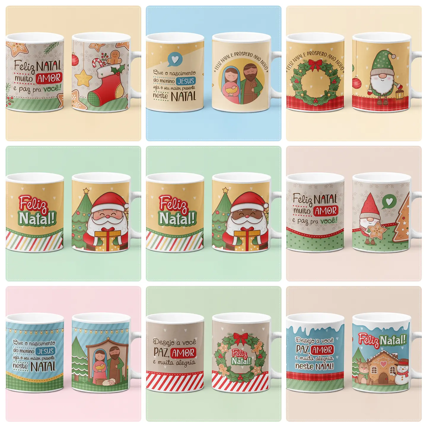 15 Artes para Sublimação Natal Caneca e Azulejo em Png 6
