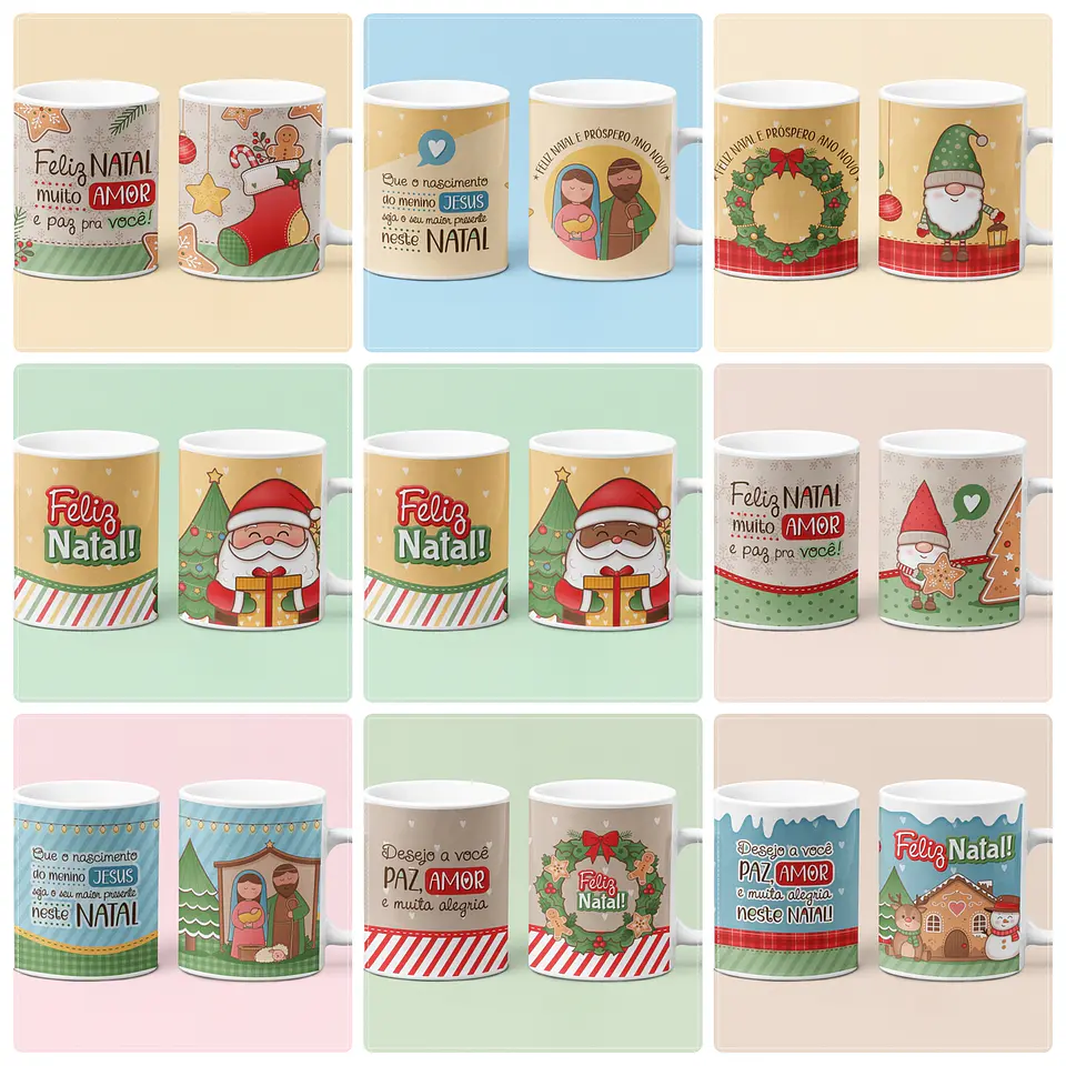 15 Artes para Sublimação Natal Caneca e Azulejo em Png 6