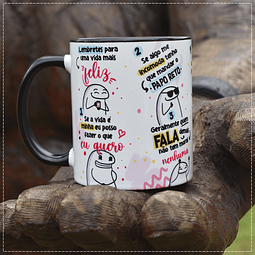 Arte Caneca Flork Lembretes para uma Vida mais Feliz Arquivo em Jpg