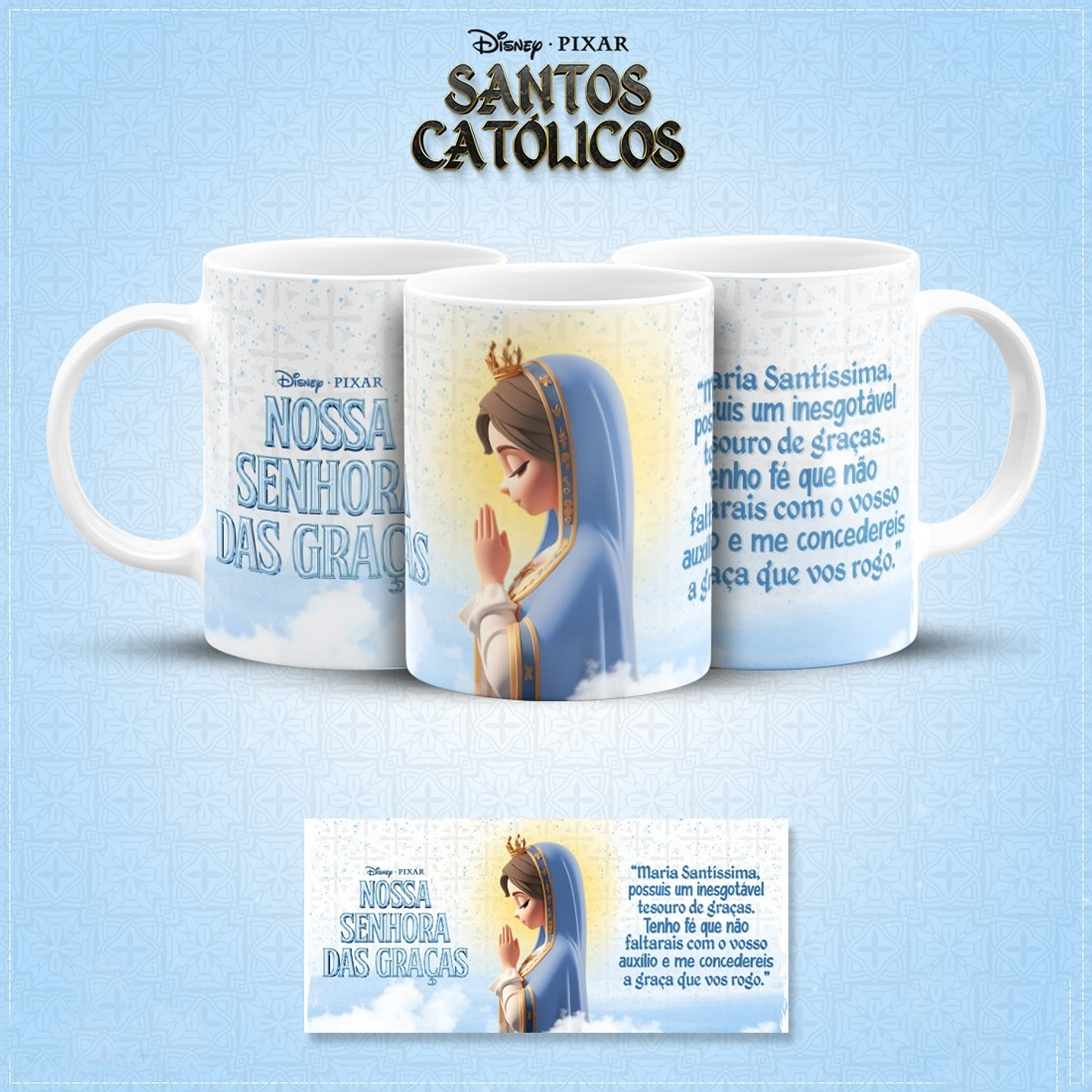 20 Artes para Caneca Santinhos Católicos Pixar em Jpg 6