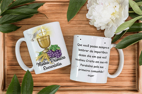 2 Artes Caneca Eucaristia Arquivo em CorelDraw 