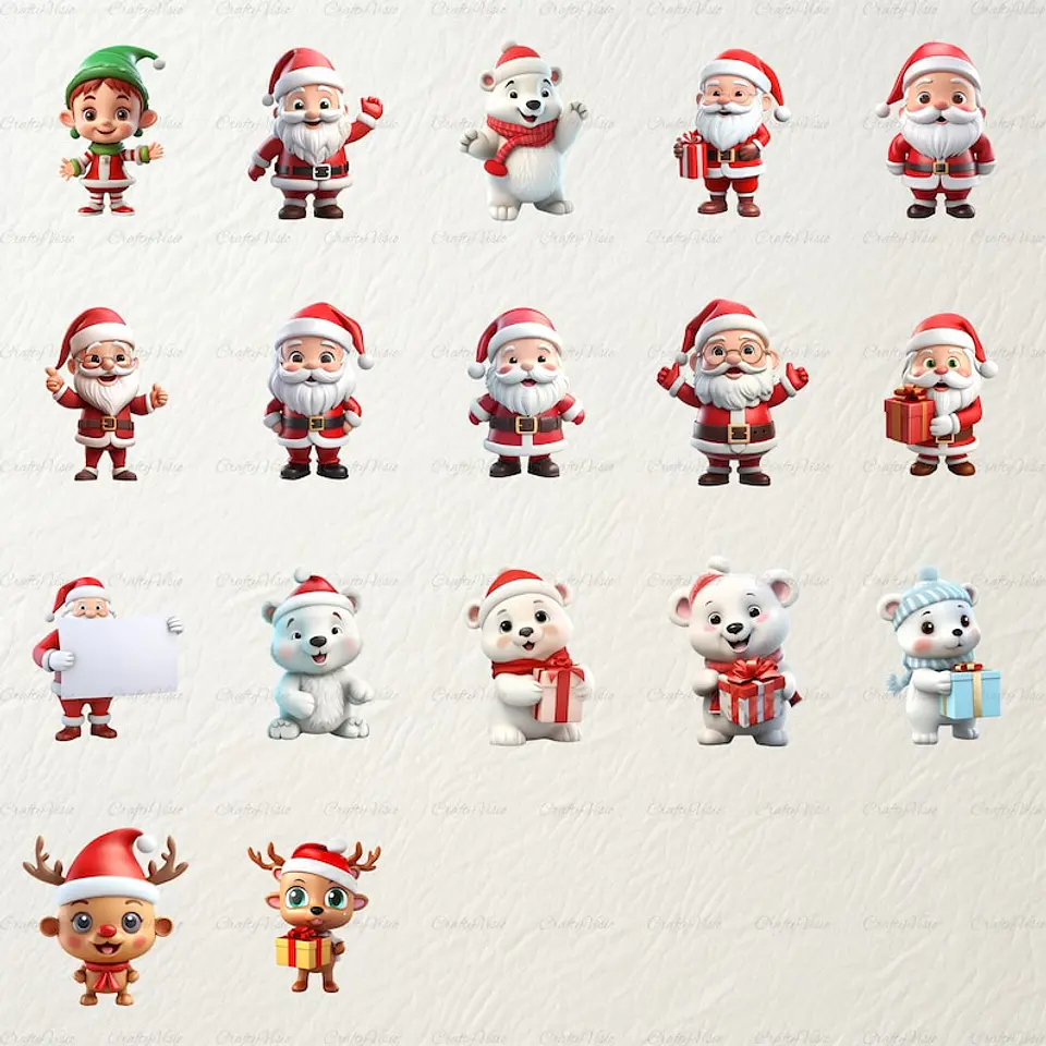 Kit Digital Natal Natalino 3D 37 Arquivos Sem Fundo Png e Sgv 2