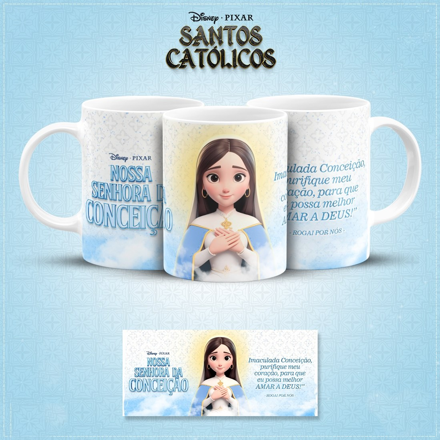 20 Artes para Caneca Santinhos Católicos Pixar em Jpg 9