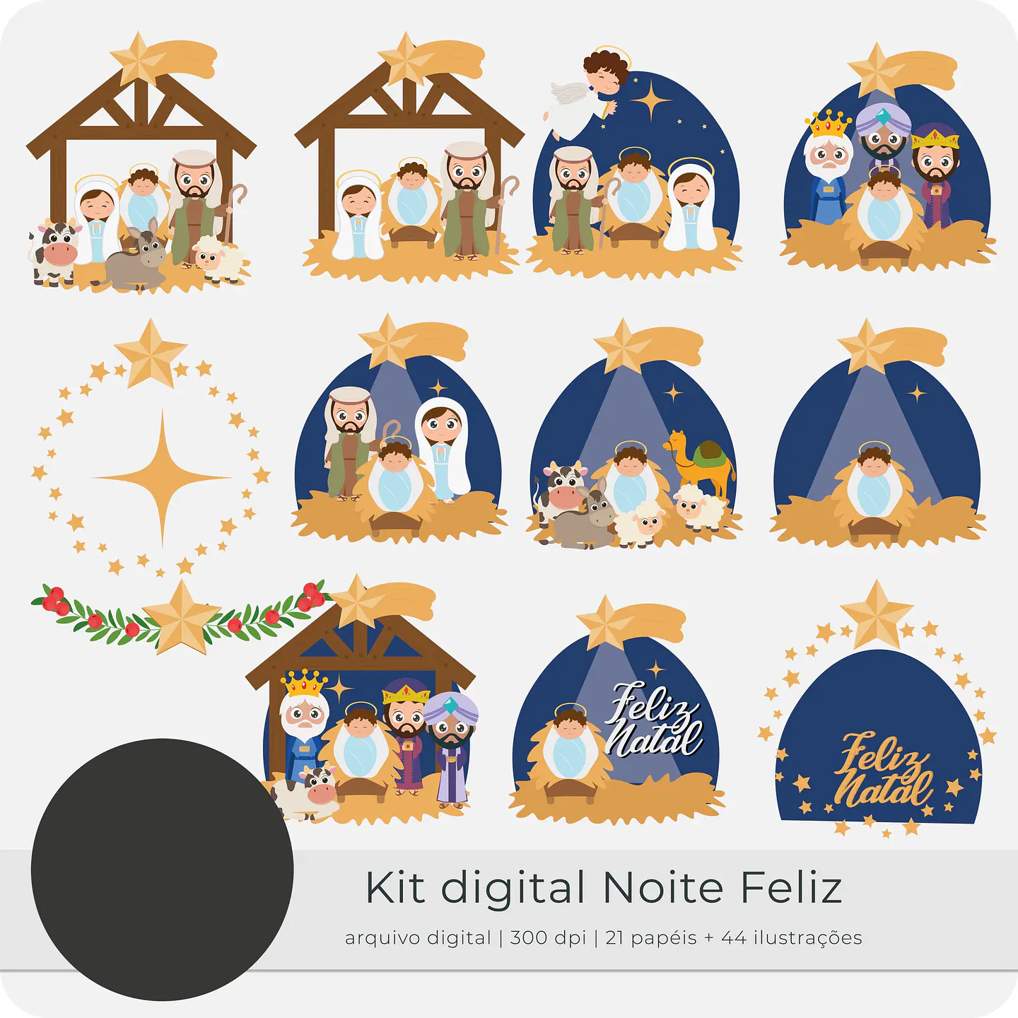 Kit Digital Noite Feliz Natal Natalino Arquivo em Png 2