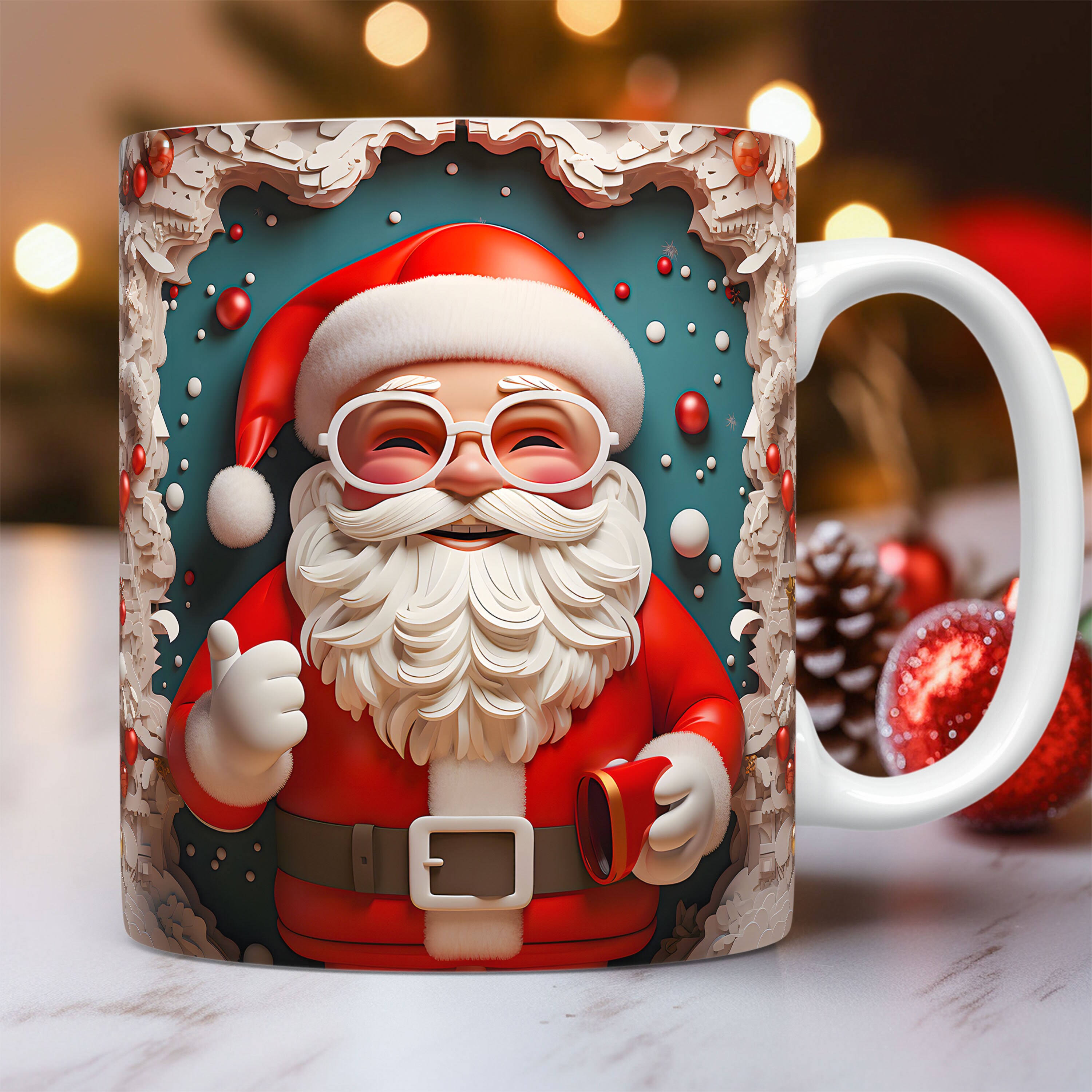 40 Artes para Caneca Natal 3d Arquivos Png