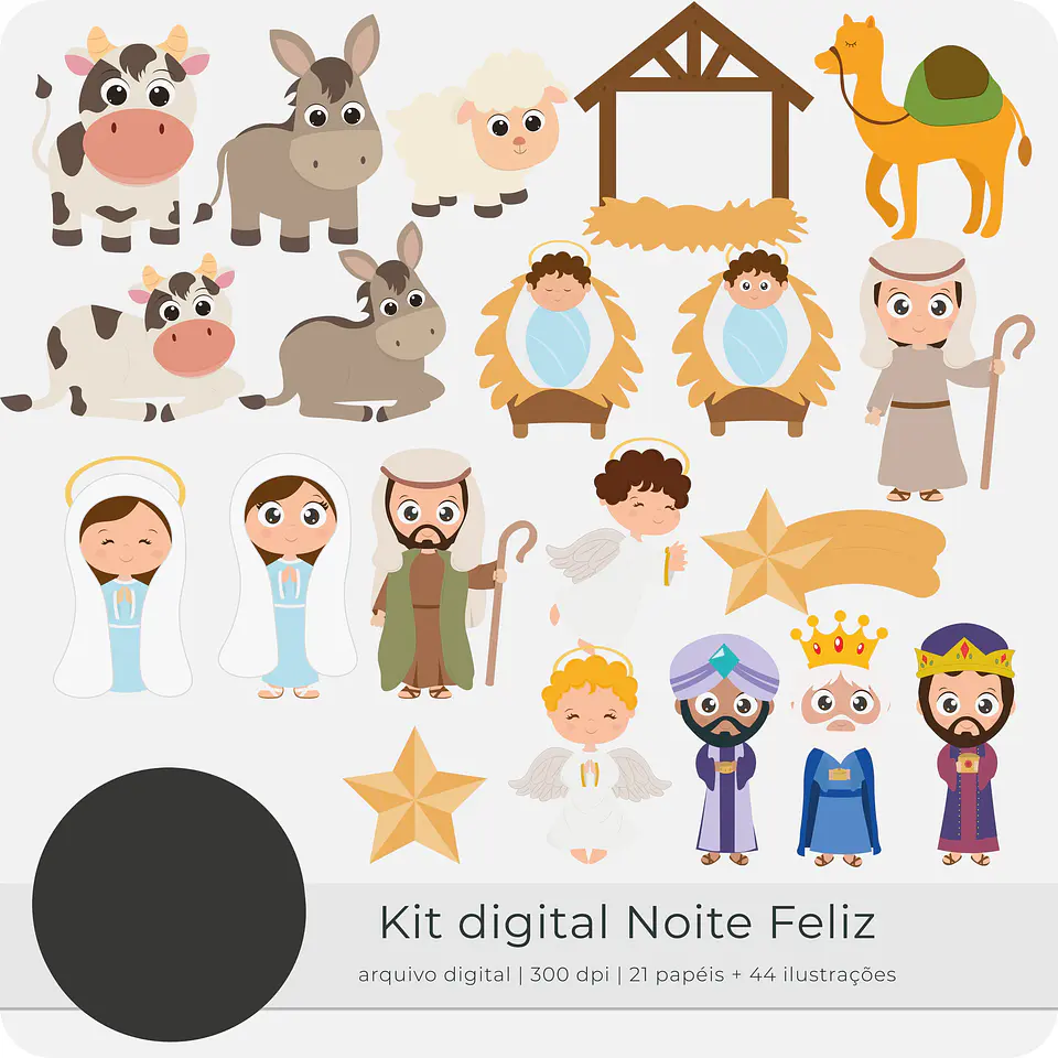 Kit Digital Noite Feliz Natal Natalino Arquivo em Png 3