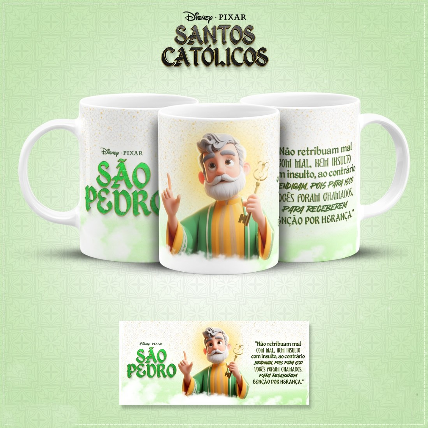 20 Artes para Caneca Santinhos Católicos Pixar em Jpg 18