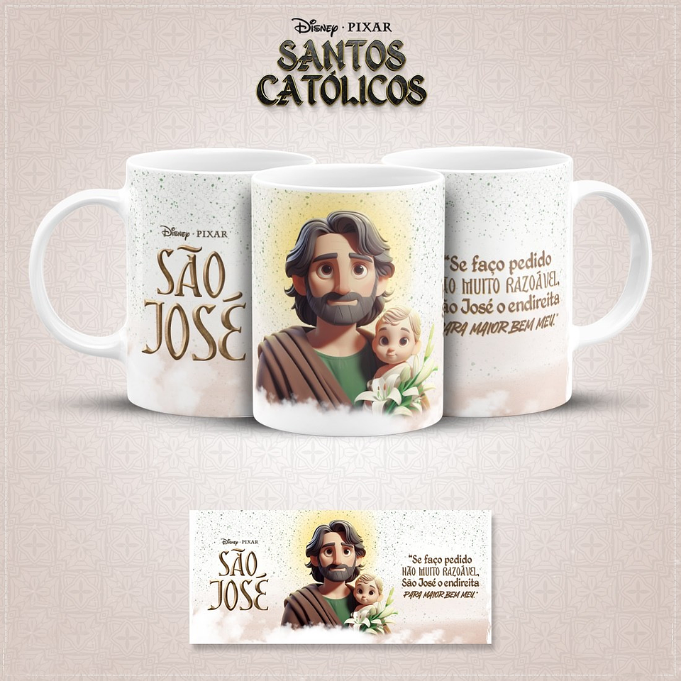 20 Artes para Caneca Santinhos Católicos Pixar em Jpg 19