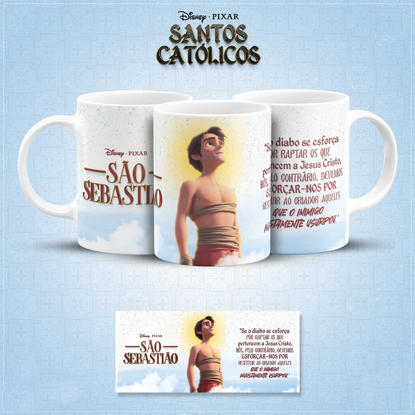 20 Artes para Caneca Santinhos Católicos Pixar em Jpg 20