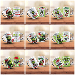 18 Artes para Caneca Natal Grinch Arquivo em Jpg  