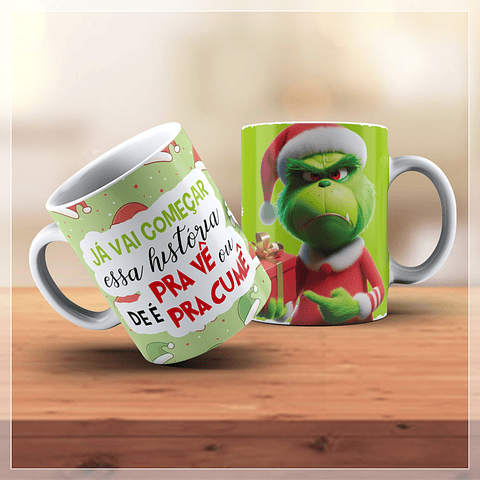 18 Artes para Caneca Natal Grinch Arquivo em Jpg  