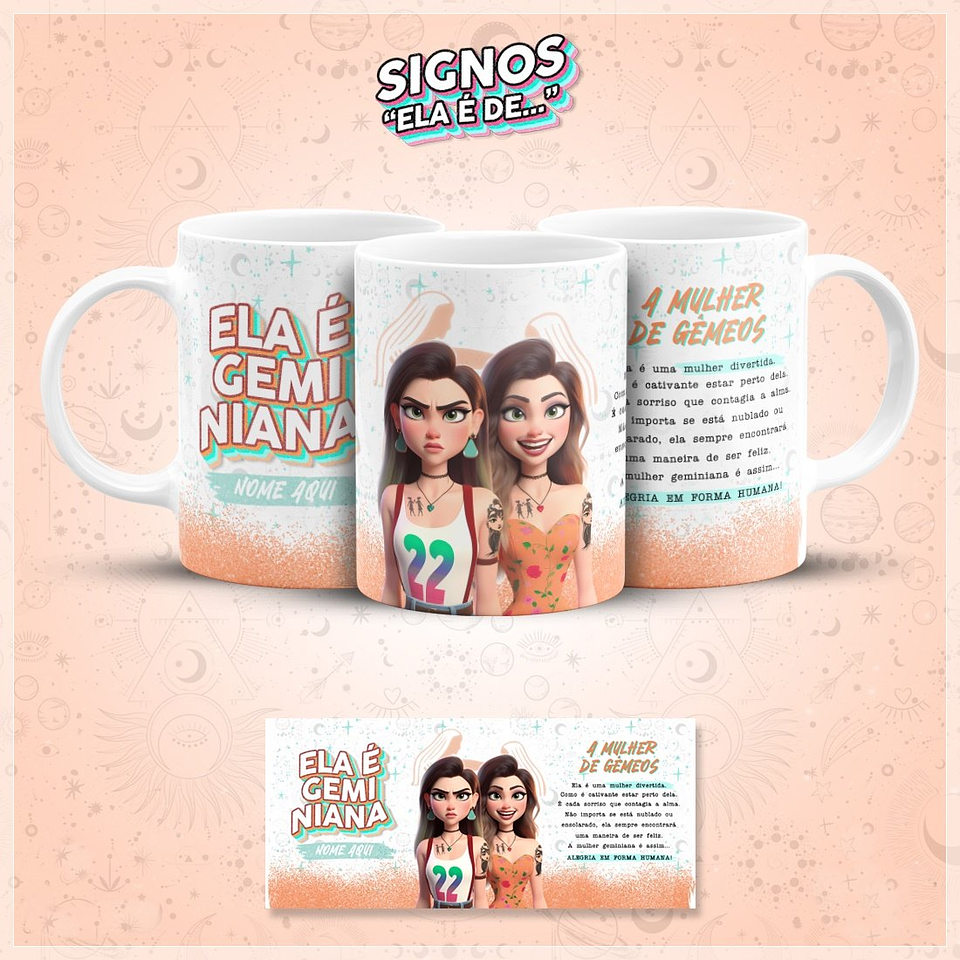 12 Artes para Caneca Signos Pixar Arquivo em Jpg 8