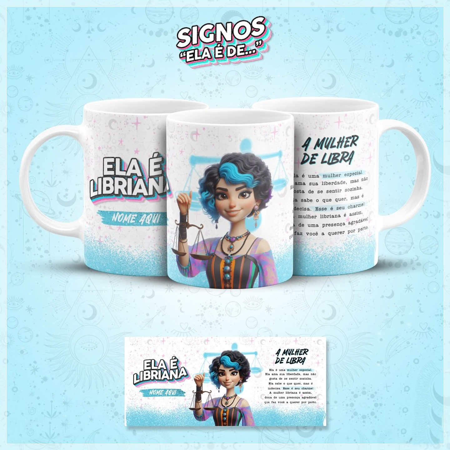 12 Artes para Caneca Signos Pixar Arquivo em Jpg 10
