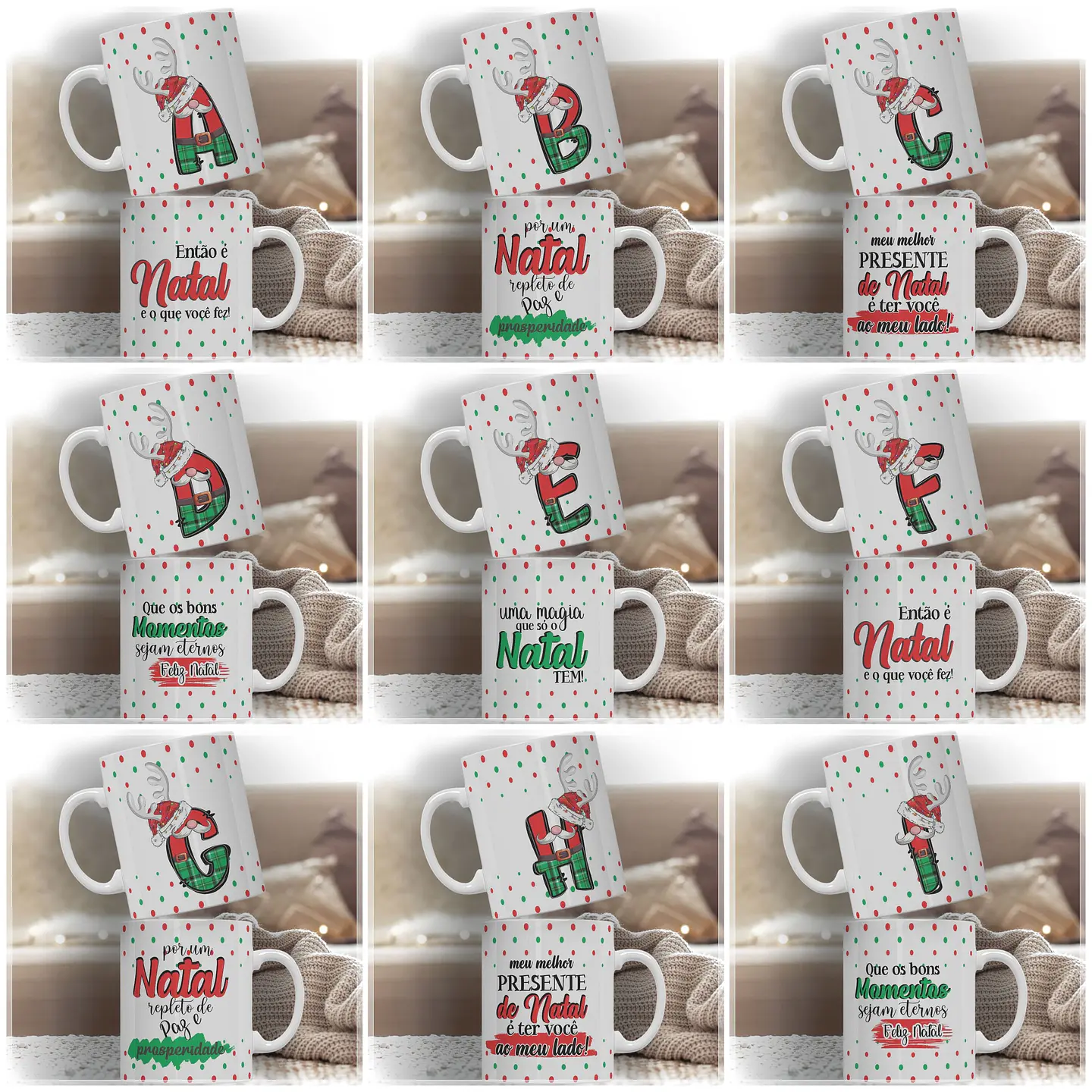 Artes para Caneca Alfabeto Natalino em Corel Draw 1