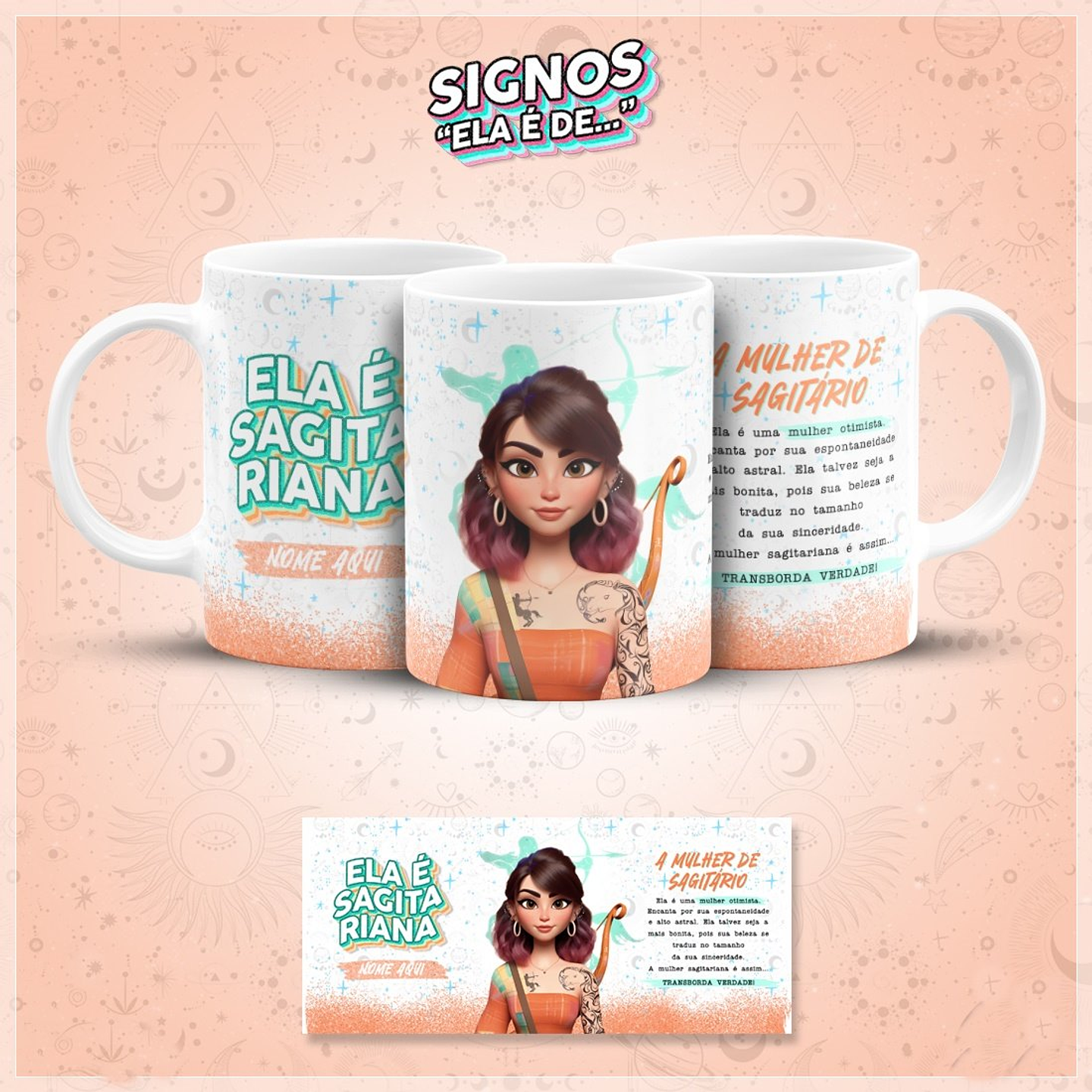 12 Artes para Caneca Signos Pixar Arquivo em Jpg 12