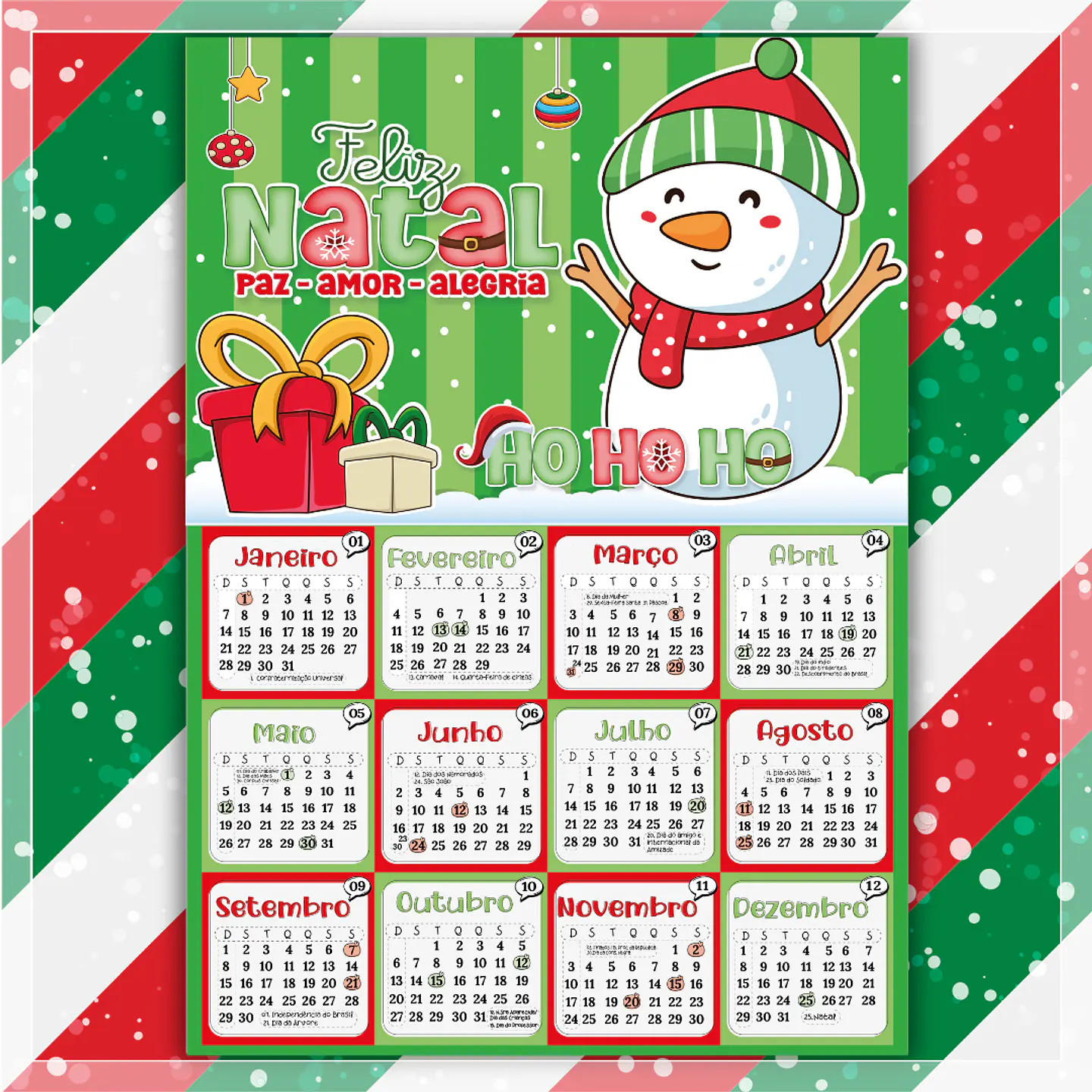 Arquivo Calendário Natal 2024 em Png 6