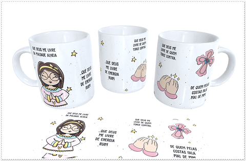 Arte para Caneca Que Deus me Livre da Maldade Alheia em Corel Draw