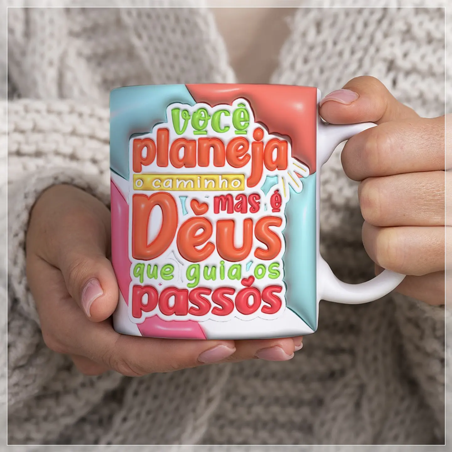 10 Artes para Caneca Frases Cristã Inflados 3d Arquivo em Jpg  2
