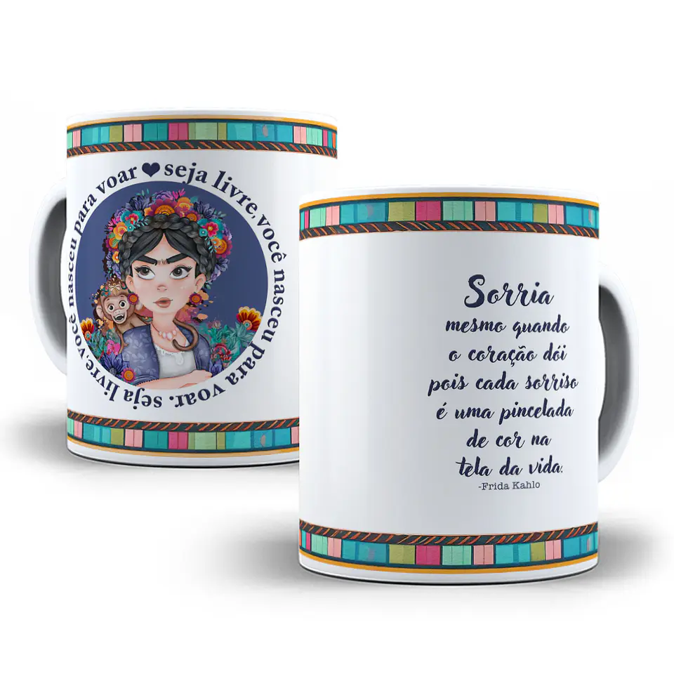 7 Artes para Caneca Frida Kalo Arquivo em Jpg  4
