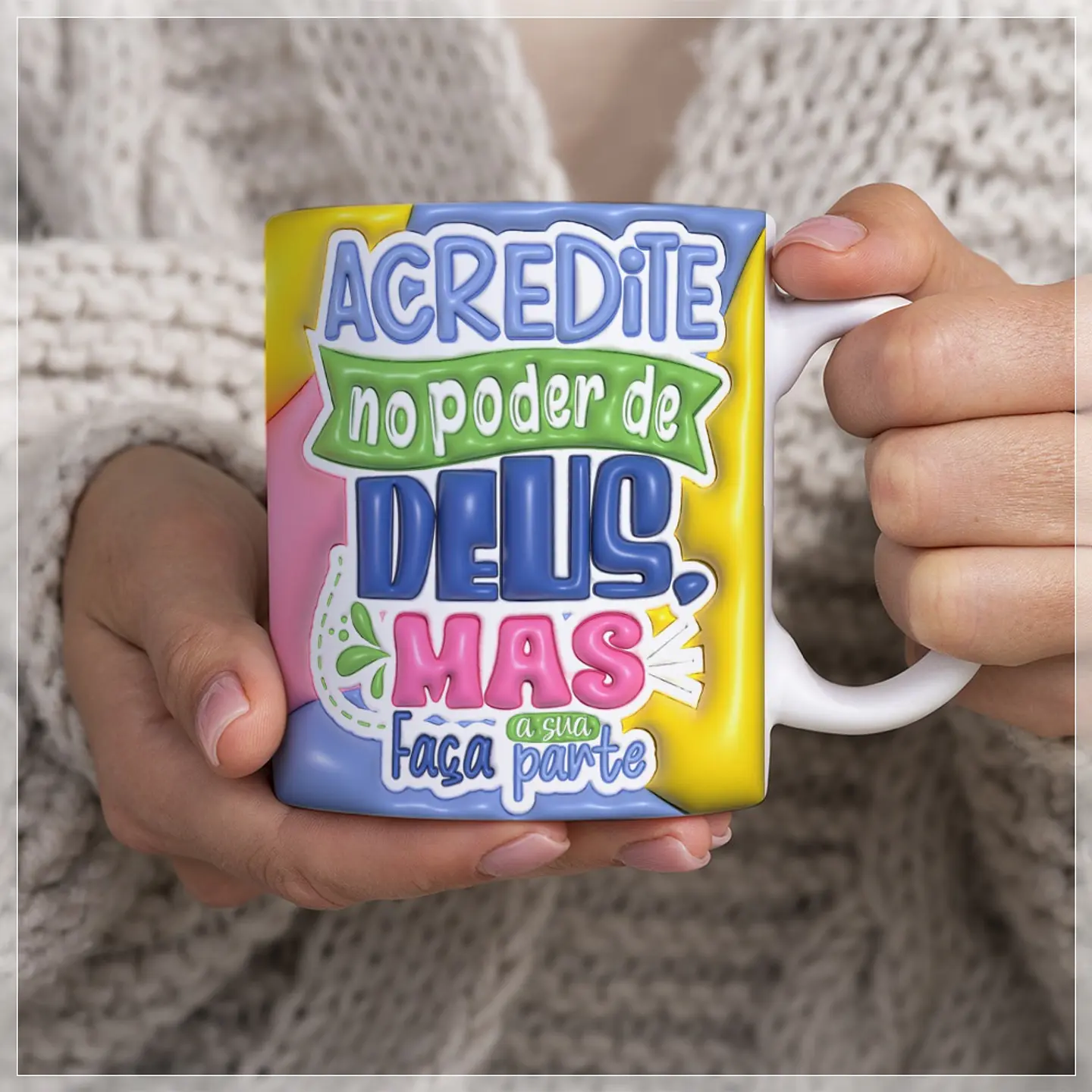10 Artes para Caneca Frases Cristã Inflados 3d Arquivo em Jpg  3