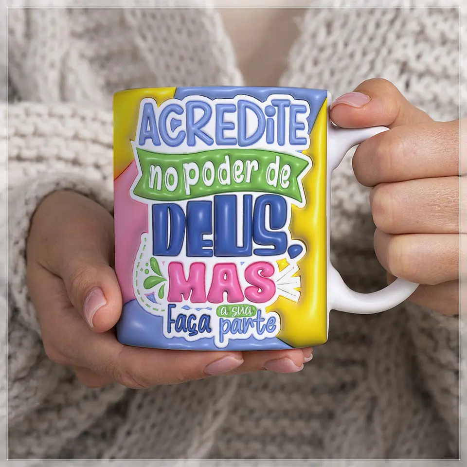 10 Artes para Caneca Frases Cristã Inflados 3d Arquivo em Jpg  3