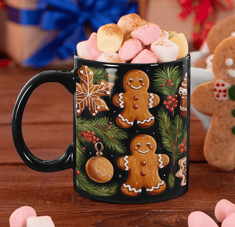 5 Artes para Caneca Biscoito Natalino Arquivo em Jpg 