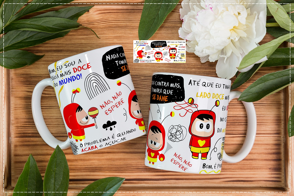 Arte Caneca Bom eu Sou a Pessoa Mais Doce do Mundo Chapolim Arquivo em Corel Draw 1