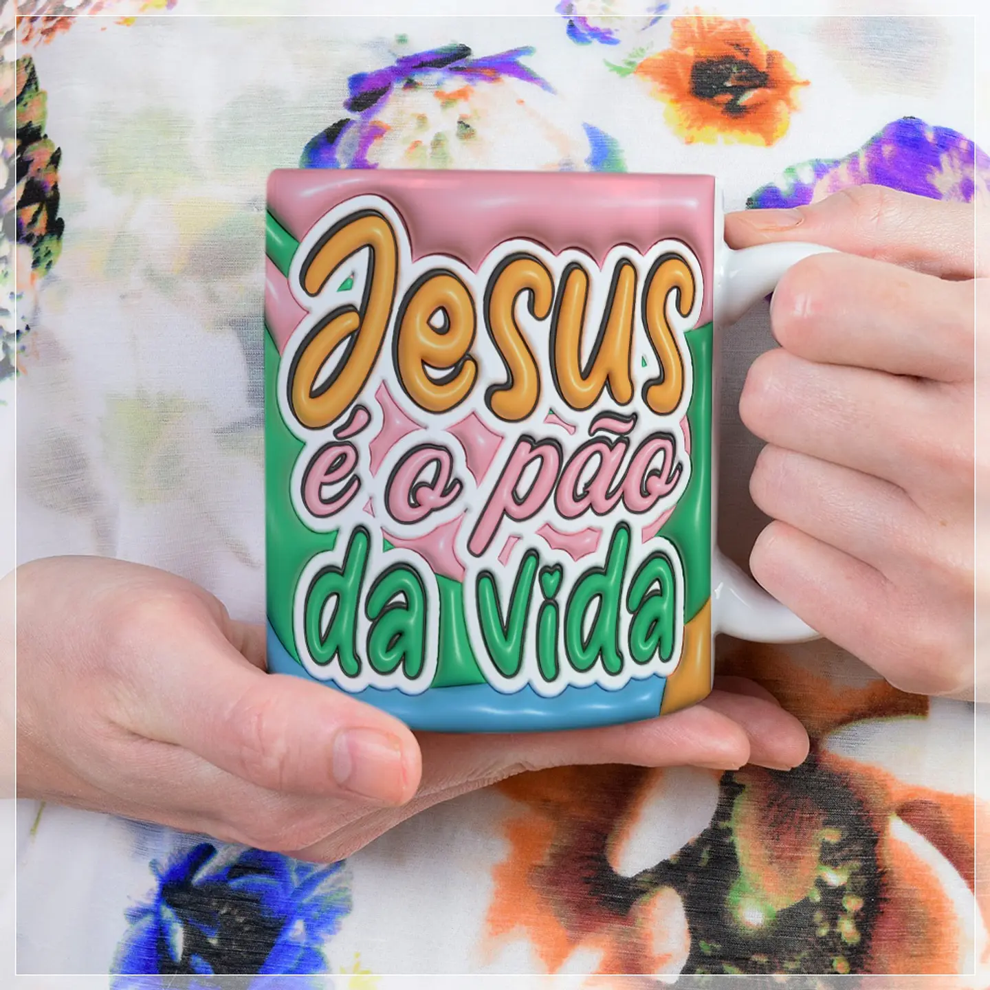 10 Artes para Caneca Frases Cristã Inflados 3d Arquivo em Jpg  1